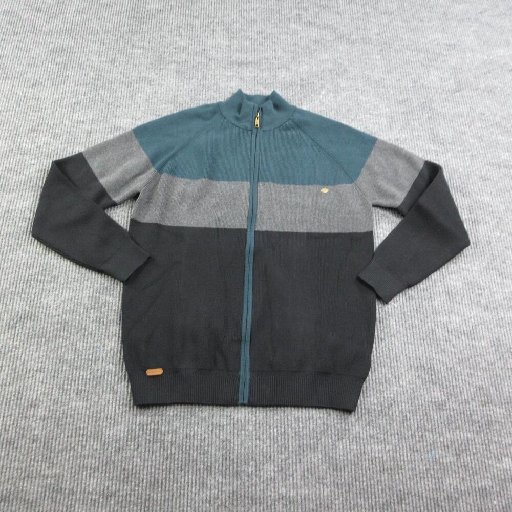 CROSS & CROWN Sweater Mens XL Multicolor Full Zip Mock Neck Cotton Spandex NWT